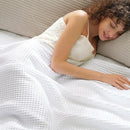 PHF Ultra Soft Waffle Weave Blanket Twin Size 66"x 90"- Washed Lightweight Breathable Cozy Woven Blanket for Bed - Aesthetic Decor for Couch Bedding Sofa Home Car - White by CozyNest Decor