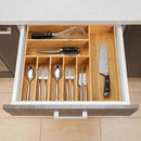 Umilife Large Kitchen Drawer Organizer, 19"x20" Silverware Utensils Organizer, 2.5" High for Large Deep Drawers, Bamboo Flatware Holder with Thick Frames, Sturdy Kitchen Organization Tray by CozyNest Decor