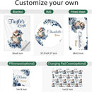 Personalized Baby Crib Bedding Set - Custom Name Owl Pattern 3 Pcs Set - Soft Blanket with Double Layer Dotted Backing, Fitted Sheet, Room Rug for Newborns Boys Girls Shower Gift by TinyTreasures Baby Boutique