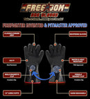 Freedom BBQ Gloves 932°F Heat Rated Magnetic EZ On Off Safety Clips Waterproof for Grills Smokers Fryers Ovens (14") by GreenHaven Gardens