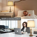 Touch Lamps for Bedrooms Set of 2, Farmhouse Table Lamp with Dual USB Charging Ports, 3 Way Dimmable Nightstand Lamps with Linen Fabric Lampshade for Bedroom (Pack 2-Beige Shade & Antique Brown) by CozyNest Decor