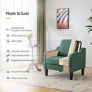 VINGLI Mid-Century Modern Accent Chairs Set of 2 Living Room Chairs Dark Green Reading Chairs for Bedroom Scooped Arm Chairs Upholstered Comfy Chairs for Apartment, Waiting Room