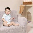Kids Chairs for Toddler, 2-in-1 Toddler Soft Sherpa Couch Fold Out, Convertible Sofa to Lounger for Girls and Boys, Grey by CozyNest Decor