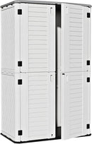 ZZM Large 67 Cu.ft Waterproof Storage Shed, Outdoor Storage Cabinet，Durable Resin Storage for Patio Furniture, Garden Tools, Pool Accessories, Mower Storage (White) by GreenHaven Gardens