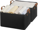 StorageWorks Storage Bins, Fabric Storage Bins for Shelves, Large Storage Baskets with Metal Frame, Closet Baskets and Bins with Handles, Black, 2-Pack by TinyTreasures Baby Boutique