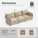 102.6" Modular Sectional Sofa, Oversized 3-Seater Couch with Removable Beige Chenille Fabric Cover, Deep Seat & High Backrest for Living Room, Office & Apartment by CozyNest Decor