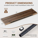 Heimlove Floating Shelves for Wall 36 Inches Long,9.3" Deep Walnut Floating Shelf Set of 2,Wall Mounted Shelves for Bathroom Bedroom Living Room Kitchen Office,Shelf for Books Storage,Home Decor by CozyNest Decor