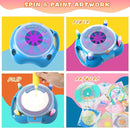 Spin Art Machine Variable Speed, Battery Operated Spinner - Paint Spinner with Splatter Guard, Washable Paint, Spin Art Kit, Stem Toys, Arts and Crafts by TinyTreasures Baby Boutique