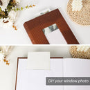 RECUTMS Photo Album with Writing Space 50 Sheets Hold 300 4x6 Photos,Leather Cover with Front Window Slip-in Picture Album for Wedding Family Baby Vacation (Brown) by TinyTreasures Baby Boutique