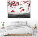 Japanese Koi Fish Tapestries, Cherry Blossoms Asian Oriental Flower Branch Koi Fish Carp Tapestry Wall Hanging for Bedroom Living Room Office Decor 40"x30" by CozyNest Decor