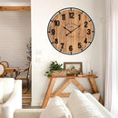Large Old Town Farmhouse Wall Clock 30 Inches Rustic Antique Wood with Metal Circle and Large Numerals Silent Battery Operated Wall Clock for Office Kitchen Bedroom Living Room by CozyNest Decor