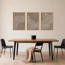Geometric White Tan Wave Framed Canvas Wall Art Set, Abstract Line Art Painting, Modern Minimalism Wall Decor, Neutral Art Print for Living Room, Bedroom, Dining Room, Office - 16"x24"x3 by CozyNest Decor
