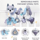 Koty Car Seat Toys, Infant Baby Spiral Plush Activity Hanging Toy for Stroller Bar Pram Crib with Music Box BB Squeaker & Rattles(Gray Fox) by TinyTreasures Baby Boutique