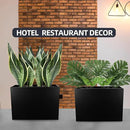 Metal Tall Long Planter Box Large Rectangular Planter Flower Pot with Drainage Holes for Indoor Outdoor Deck Porch Garden Home Patio Front Door (Black, M) by GreenHaven Gardens