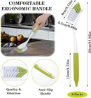 8 Pcs Dish Brush with Handle Kitchen Scrub Brush Pot and Pan Cleaning Brush Dish Scrubber with Stiff PET Bristles for Cookware Sink Washing Household, Green, 11 x 3.1 x 0.98 Inch by CozyNest Decor
