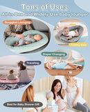 Baby Lounger - Infant Lounger for Newborn 0-24 Months, Pure Cotton Breathable Baby Nest Lounger Cover, Newborn Essentials for Baby Boys & Girls, Portable Baby Lounger for Home and Travel by TinyTreasures Baby Boutique