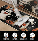 Halloween Kitchen Mat Set of 2, Pumpkin Ghosts Boo Cat Halloween Decor, Halloween Rug for Floor, Indoor Home Decor with Non-Slip Backing,17 x 29 Inch & 17 x 47 Inch by CozyNest Decor