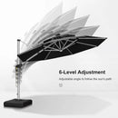 PURPLE LEAF 12ft Patio Umbrella With Base Solar powered LED Cantilever Umbrella with LED lights Windproof Outdoor Offset Umbrella for Garden Deck Pool Patio, Navy Blue by GreenHaven Gardens