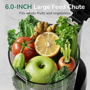 Canoly C16 Cold Press Juicer, 6" Extra Wide Feed Chute, 3-IN-1 Strainers (Juice & Sorbet & Nut Milk), Powerful AC Brushless Motor, Self Precut System, Juicer Machines with BPA-Free (Space Gray) by CozyNest Decor