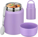 Soup Thermo for Hot Food Kids 16oz Insulated Food Jar Leakproof Thermo Lunch Container for Kids Wide-Mouth Stainless Steel Lunch Box for School with Handle Folding Spoon(3+) by TinyTreasures Baby Boutique