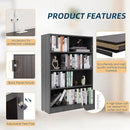 Bookshelf, Open Modern Bookshelf, 4 Shelf Bookcase with Freestanding Display Storage, Wooden Book Shelf for Bedroom, Living Room, Dinning Room, Office, 48 Inch, Gray by CozyNest Decor