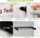 Wall Mounted Laundry Drying Rack, Retractable Clothes Drying Rack for Bathroom with Wall Template, 5 Stainless Rods Heaving 60 lb Capacity (Black, 40") by CozyNest Decor