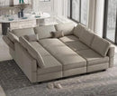 Belffin Modular Sectional Sofa with Ottomans Velvet Reversible Chaise Sleeper Bed Storage Seat Grey…, MD-S-1 by CozyNest Decor