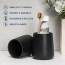 Bathroom Tumbler Cup Ceramic 2Pcs 13.5oz Reusable Toothbrush Cup 400ml, Toothbrush Holder Adequate for Your Bathroom (Black Brown) by CozyNest Decor