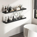 Floating Shelves - 10.3 Inch Deep Wall Shelf for Decor & Storage - Wall Mounted Display Shelving with Invisible Heavy-Duty Metal Bracket - 48" W x 10.3" D x 1.8" H - Set of 1 - Rustic Black by CozyNest Decor