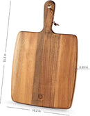 Acacia Wood Cutting Board - Wooden Kitchen Cutting Board for Meat, Cheese, Bread,Vegetables &Fruits- Charcuterie Board Cheese Serving Board with Handle (15.3"x10.2") by CozyNest Decor