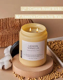 M&SENSE Candles Lemon Vanilla Scented, 19.4oz 110 Hours Long Lasting for Home 2 Wick Natural Soy Wax Non Toxic Candles in Glass Jar, Stress Relief Gifts for Women and Men by CozyNest Decor
