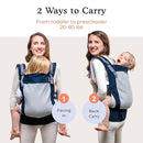 Beco Toddler Carrier - Breathable 3D Mesh Front-Carry & Backpack Style Carrier with Tall Supportive Back and Ergonomic Extra-Wide Seat for Children from 18months (20-60 lbs) - Navy by TinyTreasures Baby Boutique
