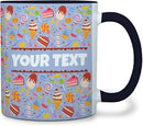 Personalized Mug for Kids - Sweets - Custom Name/Text, Ceramic Hot Chocolate/Cocoa/Coffee Cup for Boys/Girls, Birthday/Christmas/Holiday Gift - 11 oz, Black Handle by TinyTreasures Baby Boutique