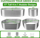 17" Tall Outdoor Garden Raised Garden Bed Kits, 5ft X 2ft Oval,0.8MM Thick Metal Raised Planter Bed/Ground Planter Box for Variety of Flowers,Herbs,Vegetables (Silver, 60X24X16.5 Inches) by GreenHaven Gardens