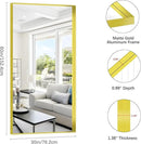 Gold Bathroom Mirror, 30x60 Inch Rectangular Deep Frame Mirror, Large Wall Mounted Bathroom Vanity Mirror Over Sink for Bedroom,Restroom, Living Room, Hangs Vertically or Horizontally by CozyNest Decor