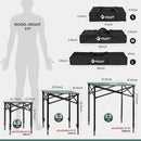 VILLEY Folding Camping Square Table with Carry Bag, Lightweight Aluminum Adjustable Square Table for Outdoor, Camping, Picnic, Backyards, BBQ (S) by GreenHaven Gardens