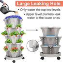 Vertical Planter 5 Tier Stackable Planters Garden Planters Strawberry Herb Flower and Vegetable Planter Indoor Outdoor Gardening Pots with Removable Wheels and Tools 2-Pack by GreenHaven Gardens