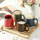 Hasense 15 Ounce Porcelain Coffee Mugs Set of 4 with Large Handle Perfect for Coffee, Tea, Milk, Chocolate and Latte, Unqiue Glaze Ceramic Coffee Cups Set for Man and Woman, Colorful by CozyNest Decor
