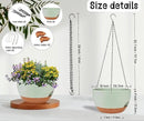 2 Pack 12 Inch Large Hanging Planters with Chains Self Watering Green Brown Plastic Hanging Pots for Indoor Outdoor Plants, Garden Porch Home Decor，Green Brown by CozyNest Decor
