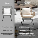 IDZO Isabelle Upgraded 2000 Hours UV Wicker Chairs Outdoor Set of 2, 500 lbs Capacity Outdoor Patio Chair, All-Weather Club Chair with Water-Resistant Olefin Cushions, Boho Style, Beige by CozyNest Decor