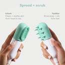 Frida Baby Control The Flow Bathtub Sprayer Attachment for Baby Bathtub, Shower Head with Scalp Massager, Control Waterflow with 2 Pressure Modes by TinyTreasures Baby Boutique