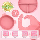 Silicone Baby Feeding Set 10 Pcs, Baby Led Weaning Supplies, Baby Feeding Supplies Set BPA Free, Baby Essentials for Newborn Gift Red by TinyTreasures Baby Boutique