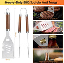 Yoehka BBQ Grilling Accessories Set, 34Pcs Heavy Duty Grill Tools for Outdoor Camping, Grilling Gifts for Men Dad, Stainless Steel Barbecue Utensils Kit with Mats and Glove in Carrying Bag, Brown by GreenHaven Gardens