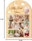 R HORSE My First Year Photo Frame Board - 3D Star Baby First Year Picture Frame 12 Months Milestone Photo Display Wood Board Baby Keepsake 1st Birthday Nursery Decor Gift for Boy Girl by TinyTreasures Baby Boutique