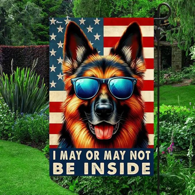 American Flag-Funny German Shepherd Dog American Flag TQN2748F, House Flag (29.5" x 39.5")-USA Flags Premium Polyester-Decorative Indoor Outdoor Flag, photo 3 of 7
