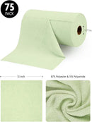 Fantasticlean Microfiber Cleaning Cloth Roll -75 Pack, Tear Away Microfiber Towels, 12" x 12", Reusable, Washable, Scratch Free, Ultra Absorbent Dish Rags for Car, Home, Garage or Shop (Green) by CozyNest Decor