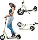 Aero Big Wheels Kick Scooter for Kids 6+, Teens & Adults | Light Up Wheels, Hand Brake, Rubber Deck Mat & Shock Absorption | Foldable & Height Adjustable by TinyTreasures Baby Boutique
