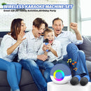 Mgaolo Mini Karaoke Machine for Kids Adults,Portable Bluetooth Speaker with 2 Wireless Microphones,Gift Toys with MP3 Player for Boys Girls 3-12 Year Old Birthday Family Home Party Present (Blue) by TinyTreasures Baby Boutique