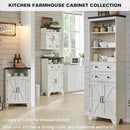 Corner Bathroom Cabinet, Farmhouse Small Corner Cabinet with Barn Door & Adjustable Shelf, Storage Cabinets for Bathroom, Kitchen, Living Room, Off White by CozyNest Decor