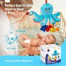 hahaland Baby Toys 0-6 Months - Car Seat Toys Octopus Toy with Pulling Cords, Squeaky, Crinkle, Rattle, Mirror, Montessori Newborn Sensory 4 Month Babies Gift Stroller Carseat Hanging Toy for Baby Gym by TinyTreasures Baby Boutique